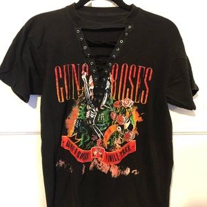 Guns and roses band tee with a lace up v cut
